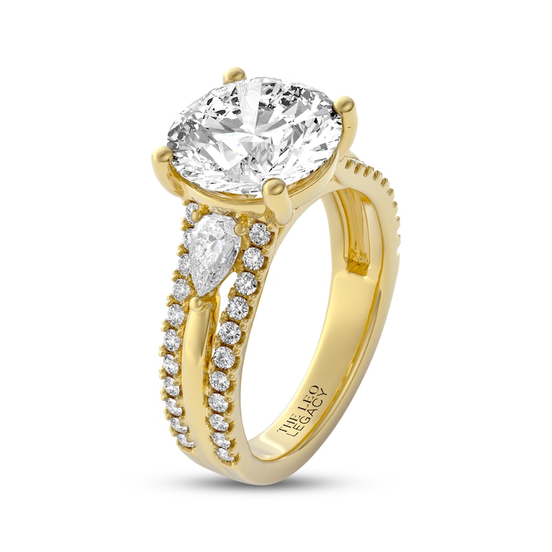 Main Image 2 of THE LEO Legacy Lab-Grown Diamond Round-Cut Engagement Ring 4-7/8 ct tw 14K Yellow Gold