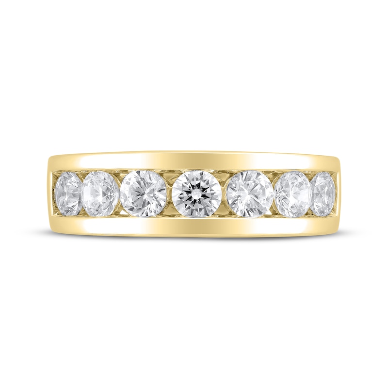 Main Image 3 of THE LEO Legacy Lab-Grown Diamond Men's Channel Wedding Band 2 ct tw 14K Yellow Gold