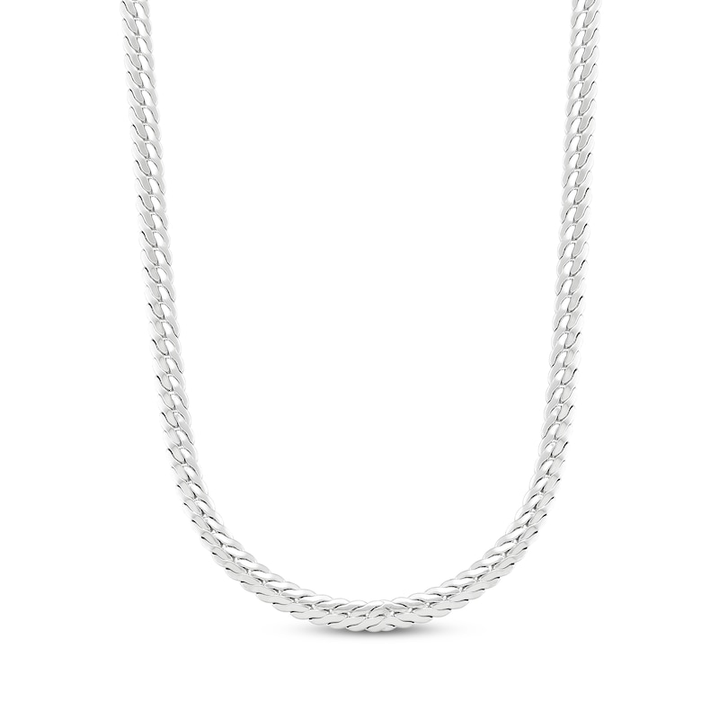 Main Image 1 of 3.9mm Diamond-Cut Herringbone Chain Necklace Solid Sterling Silver 18"