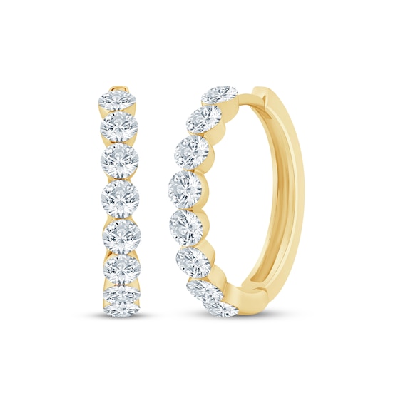 KAY Lab-Grown Diamonds Seamless Hoop Earrings 2 ct tw 14K Yellow Gold