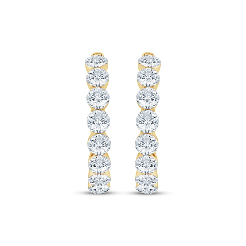 Main Image 2 of KAY Lab-Grown Diamonds Seamless Hoop Earrings 2 ct tw 14K Yellow Gold
