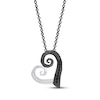Thumbnail Image 1 of Disney Treasures The Nightmare Before Christmas Black & White Diamond Spiral Heart Necklace 1/10 ct tw Sterling Silver 19"