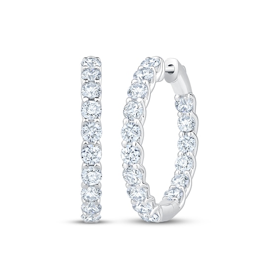 KAY Lab-Grown Diamonds Inside-Out Hoop Earrings ct tw 10K White Gold