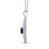Thumbnail Image 2 of Blue & White Lab-Created Sapphire Star of David Necklace Sterling Silver 18"