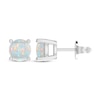 Thumbnail Image 1 of Lab-Created Opal Solitaire Stud Earrings Sterling Silver