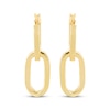 Thumbnail Image 2 of Oval Link Hoop Drop Earrings 10K Yellow Gold