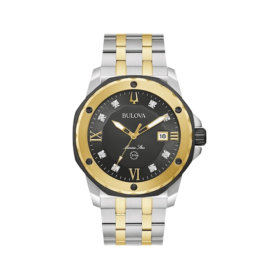 Bulova Marine Star Diamond-Accent Tri-Tone Men's Watch 98D175
