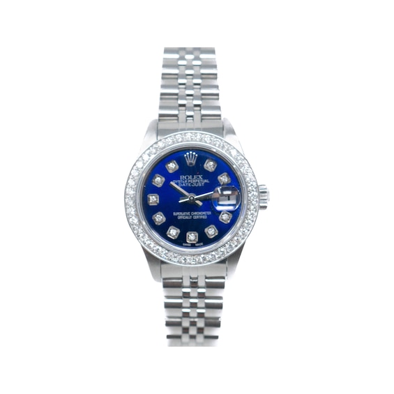Previously Owned Men's Rolex Datejust 1 ct tw Diamond 18K White Gold Stainless Steel Automatic Watch (Model: 16220
