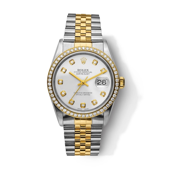 Previously Owned Men's Rolex Datejust 36 ct tw Diamond Two-Tone Automatic Watch (Model: 16233
