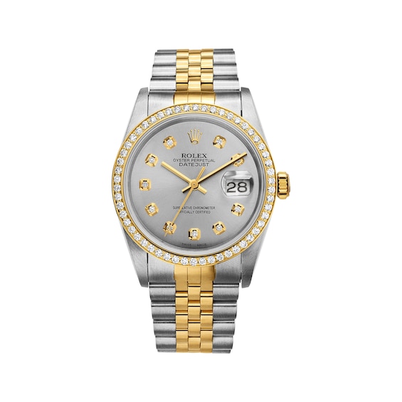 Previously Owned Men's Rolex Datejust 36 ct tw Diamond Two-Tone Automatic Watch (Model: 16233