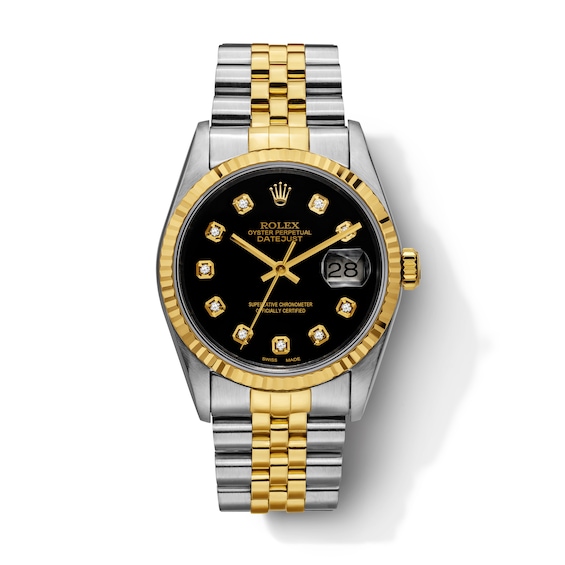Previously Owned Mens Rolex Datejust 36 78 ct tw Diamond TwoTone Automatic Watch Model 16233
