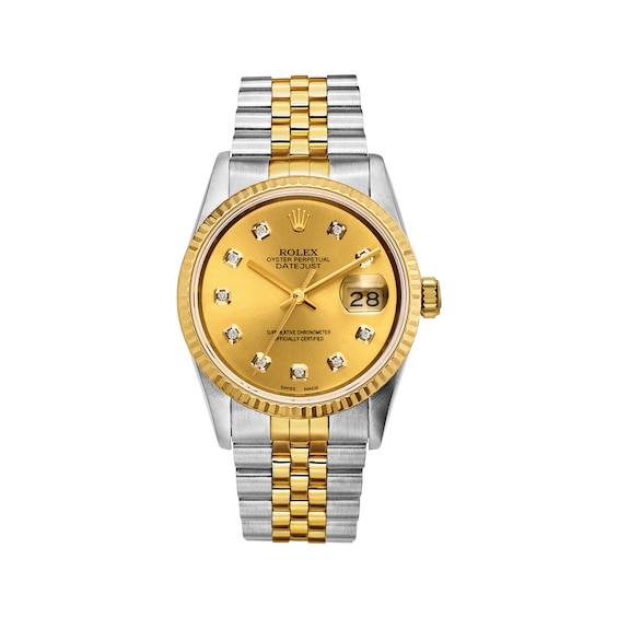 Previously Owned Mens Rolex Datejust 36 78 ct tw Diamond TwoTone Automatic Watch Model 16233