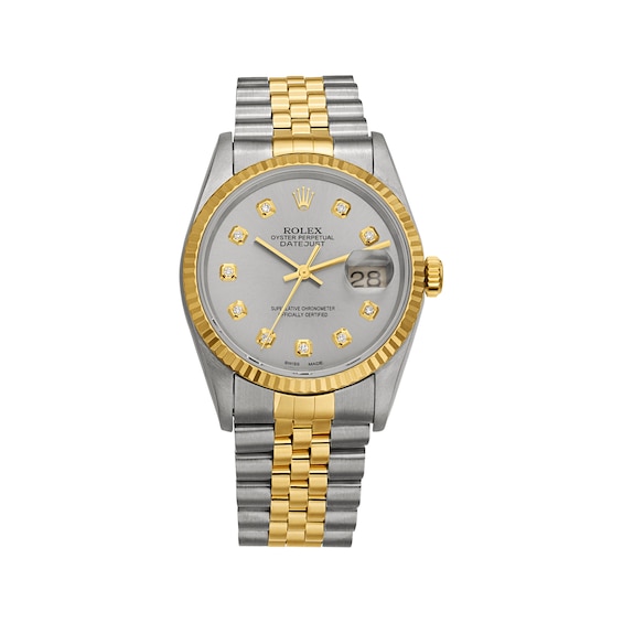 Previously Owned Men's Rolex Datejust 36 7/8 ct tw Diamond Two-Tone Automatic Watch (Model: 16233)