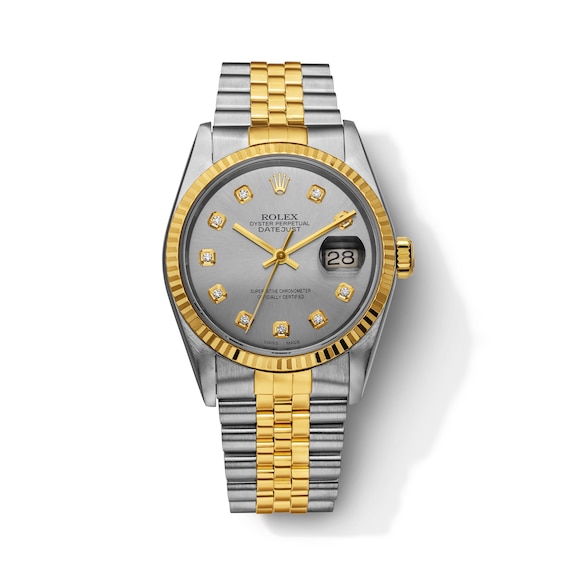 Previously Owned Mens Rolex Datejust 36 78 ct tw Diamond TwoTone Automatic Watch Model 16233