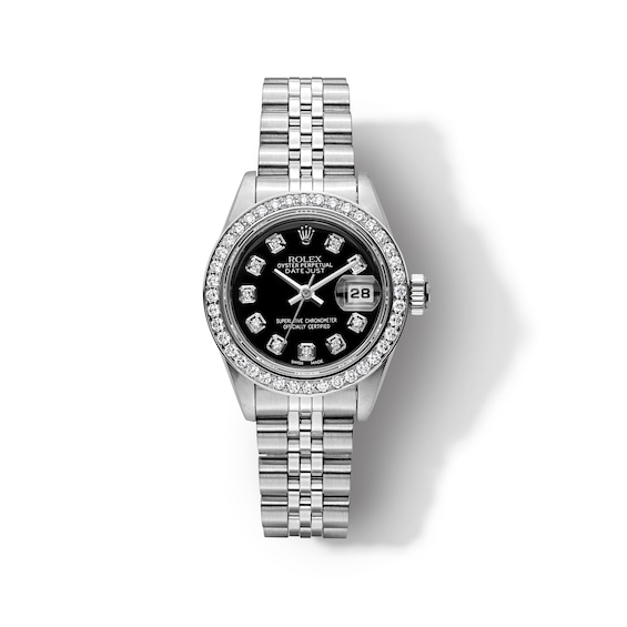 Previously Owned Ladies' Rolex Datejust 26 7/8 ct tw Diamond Stainless Steel Automatic Watch (Model: 69174)