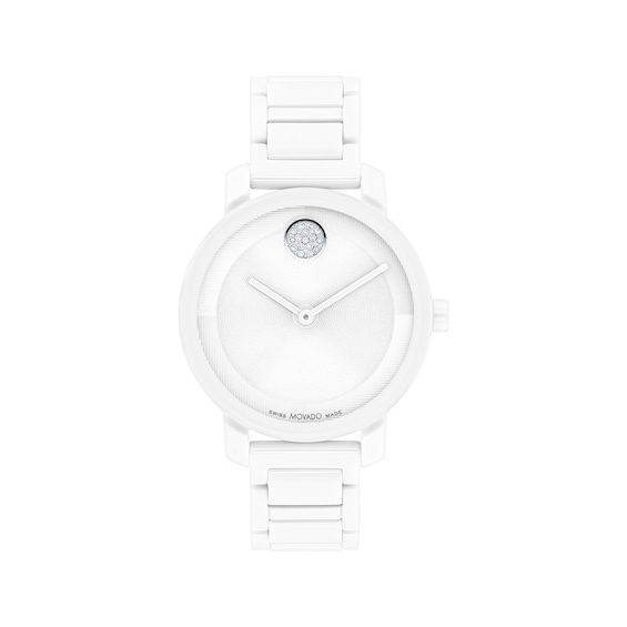 Previously Owned Movado BOLD Evolution 2.0 White Ceramic Women's Watch 3601233
