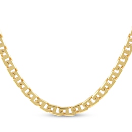 4mm Greek Key Link Chain Necklace Solid 10K Yellow Gold 20"