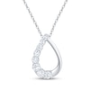 Thumbnail Image 1 of Adore Heirloom Certified Diamond Twist Teardrop Necklace 1/2 ct tw 18K White Gold 18"