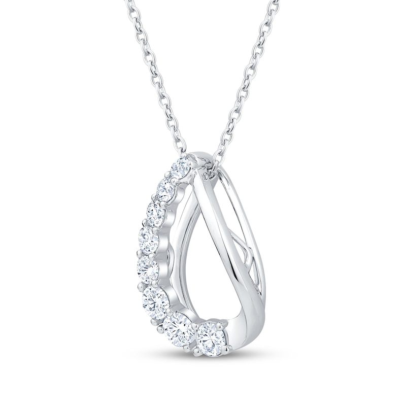 Main Image 2 of Adore Heirloom Certified Diamond Twist Teardrop Necklace 1/2 ct tw 18K White Gold 18"