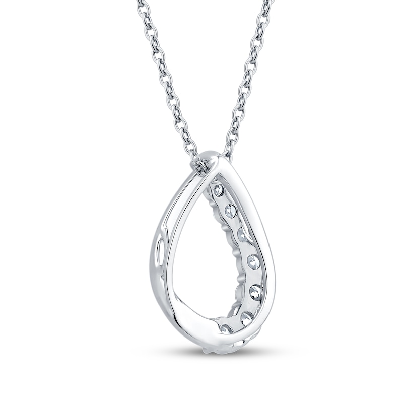 Main Image 3 of Adore Heirloom Certified Diamond Twist Teardrop Necklace 1/2 ct tw 18K White Gold 18"