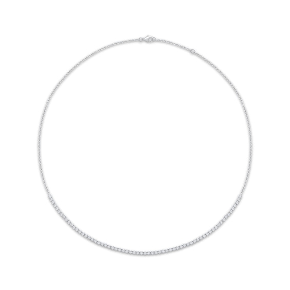KAY Lab-Grown Diamonds Adjustable Tennis Necklace 1 ct tw Sterling Silver 18"