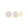 Thumbnail Image 1 of Multi-Diamond Octagon Frame Stud Earrings 1/8 ct tw 10K Yellow Gold