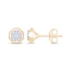 Thumbnail Image 3 of Multi-Diamond Octagon Frame Stud Earrings 1/8 ct tw 10K Yellow Gold