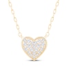 Thumbnail Image 1 of Multi-Diamond Heart Necklace 1/5 ct tw 10K Yellow Gold 18"
