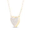 Thumbnail Image 3 of Multi-Diamond Heart Necklace 1/5 ct tw 10K Yellow Gold 18"