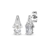 Thumbnail Image 1 of Oval-Cut White Lab-Created Sapphire Drop Earrings Sterling Silver