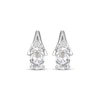 Thumbnail Image 2 of Oval-Cut White Lab-Created Sapphire Drop Earrings Sterling Silver