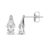 Thumbnail Image 3 of Oval-Cut White Lab-Created Sapphire Drop Earrings Sterling Silver