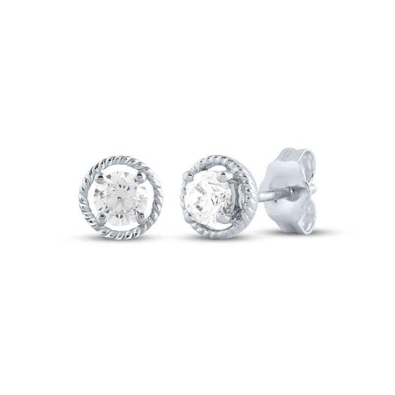 Main Image 1 of KAY Lab-Grown Diamonds Round-Cut Solitaire Stud Earrings 1/2 ct tw 10K White Gold (F/VS2)