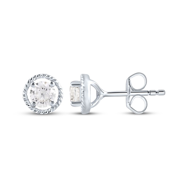 Main Image 3 of KAY Lab-Grown Diamonds Round-Cut Solitaire Stud Earrings 1/2 ct tw 10K White Gold (F/VS2)