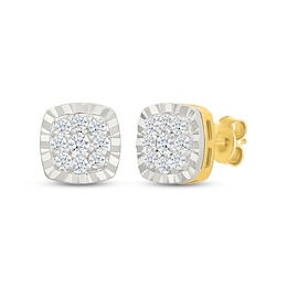KAY Lab-Grown Diamonds Cushion-Shaped Stud Earrings 1/2 ct tw 24K Yellow Gold Vermeil Sterling Silver