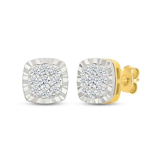KAY Lab-Grown Diamonds Cushion-Shaped Stud Earrings 1/2 ct tw 24K Yellow Gold Vermeil Sterling Silver