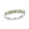 Thumbnail Image 1 of Oval-Cut Peridot & White Lab-Created Sapphire Ring Sterling Silver