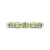 Thumbnail Image 3 of Oval-Cut Peridot & White Lab-Created Sapphire Ring Sterling Silver