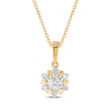 Thumbnail Image 1 of Diamond Flower Necklace 1/10 ct tw 14K Yellow Gold 18"