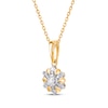 Thumbnail Image 2 of Diamond Flower Necklace 1/10 ct tw 14K Yellow Gold 18"