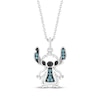 Thumbnail Image 1 of Disney Treasures Lilo & Stitch London Blue Topaz & Black Onyx Necklace Sterling Silver 19"