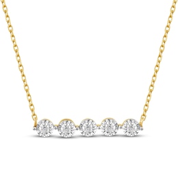 KAY Lab-Grown Diamonds Five-Stone Bar Necklace 1/5 ct tw 10K Yellow Gold 18"