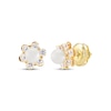 Thumbnail Image 1 of Children's Cultured Pearl & Cubic Zirconia Flower Halo Stud Earrings 14K Yellow Gold