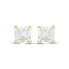 Thumbnail Image 2 of Square-Cut Lab-Created White Sapphire Solitaire Stud Earrings 14K Yellow Gold