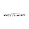 Thumbnail Image 1 of Emerald-Cut Garnet & White Lab-Created Sapphire Bracelet Sterling Silver 7.5"
