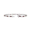 Thumbnail Image 2 of Emerald-Cut Garnet & White Lab-Created Sapphire Bracelet Sterling Silver 7.5"