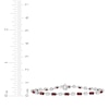 Thumbnail Image 3 of Emerald-Cut Garnet & White Lab-Created Sapphire Bracelet Sterling Silver 7.5"