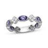 Thumbnail Image 1 of Oval-Cut Tanzanite & White Lab-Created Sapphire Ring Sterling Silver