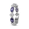 Thumbnail Image 2 of Oval-Cut Tanzanite & White Lab-Created Sapphire Ring Sterling Silver