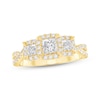 Thumbnail Image 1 of Memories Moments Magic Princess-Cut Three-Stone Diamond Engagement Ring 7/8 ct tw 14K Yellow Gold